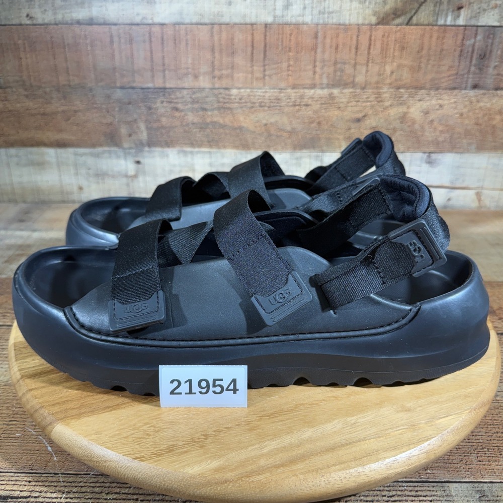 UGG Stratus Sandals Mens 14 Black 1153078 Adjustable Strap Sporty Gorpcore
